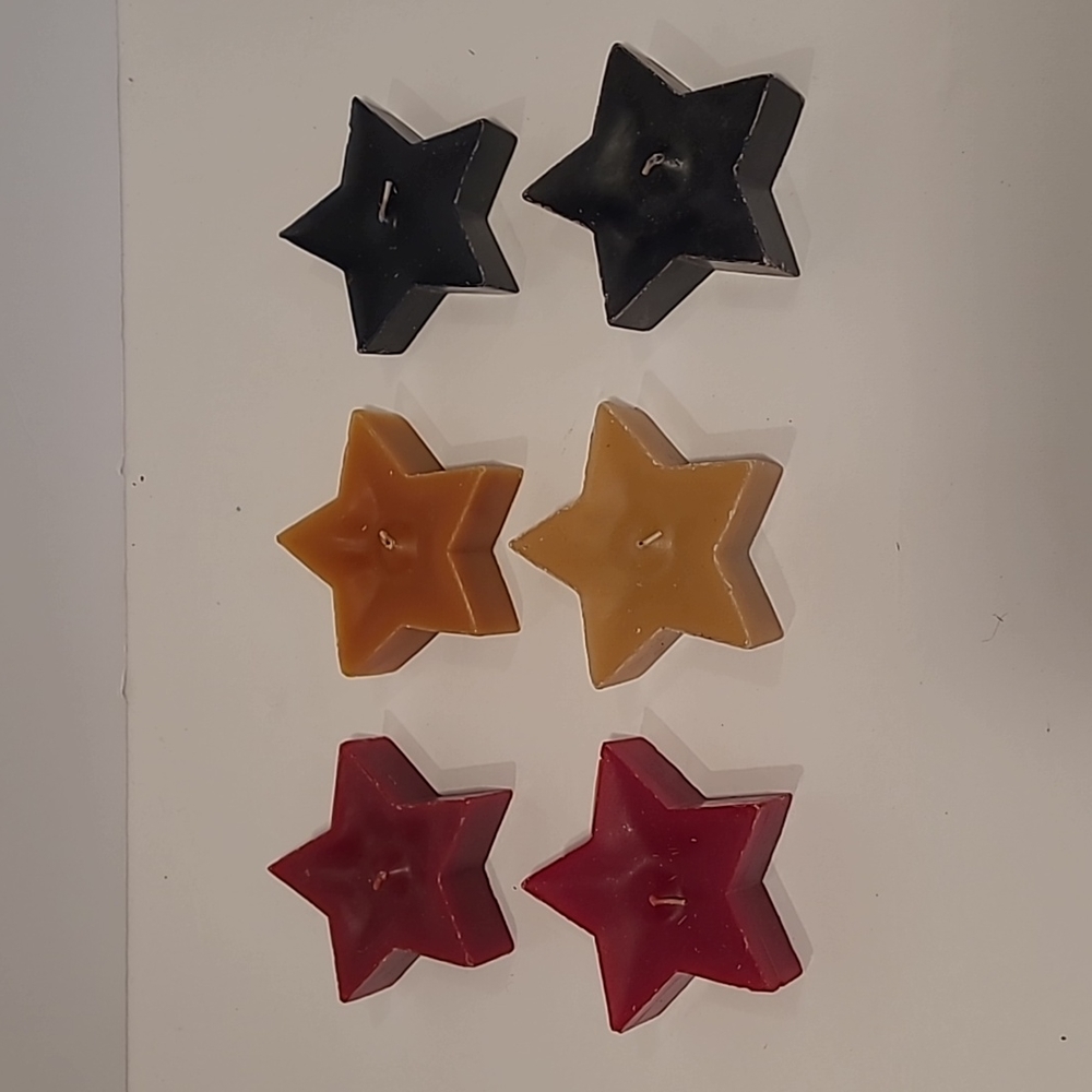 5 point 4" star wax candles red white blue - Picture 1 of 3